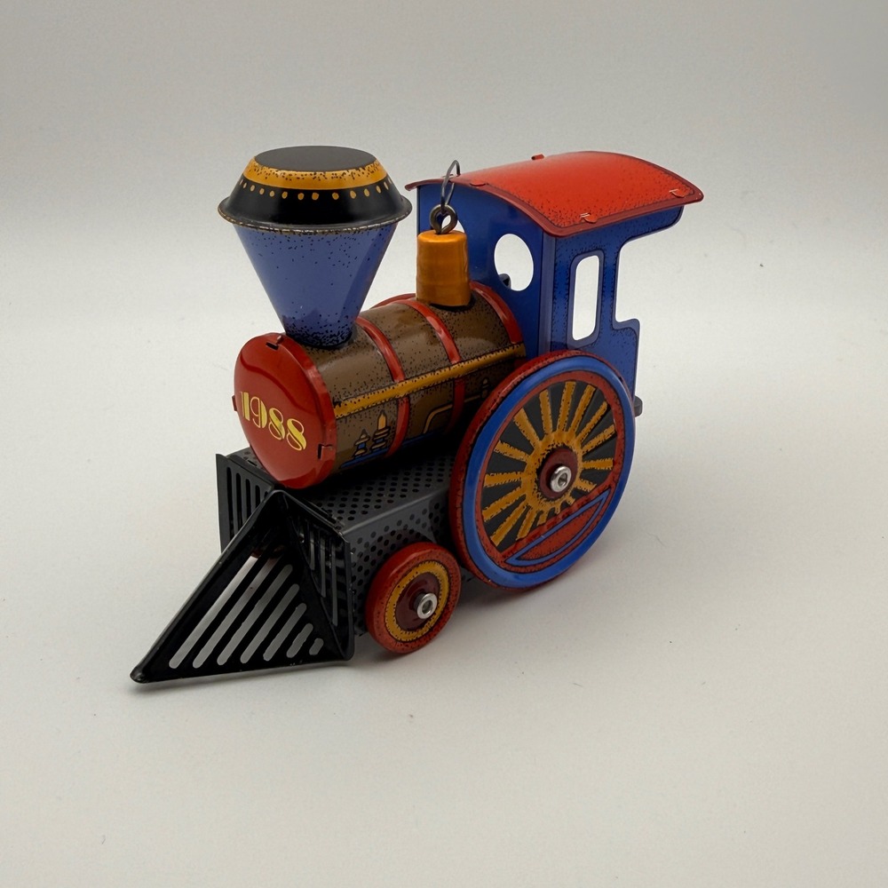 Vintage Hallmark Keepsake 1988 Tin Locomotive Train Ornament Multi-Color Rail
